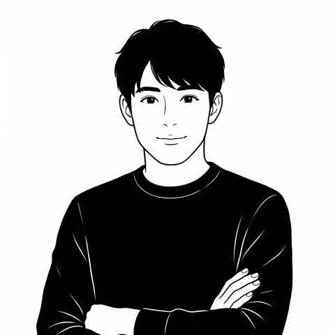 Illustrated portrait of the founder